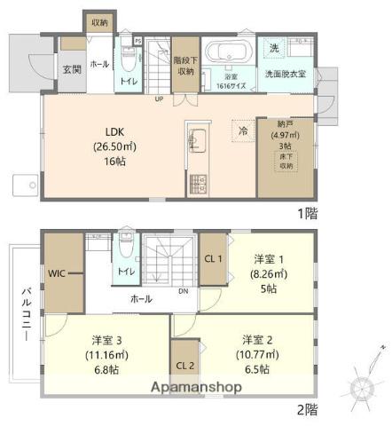 すみか西新(3SLDK)の間取り写真