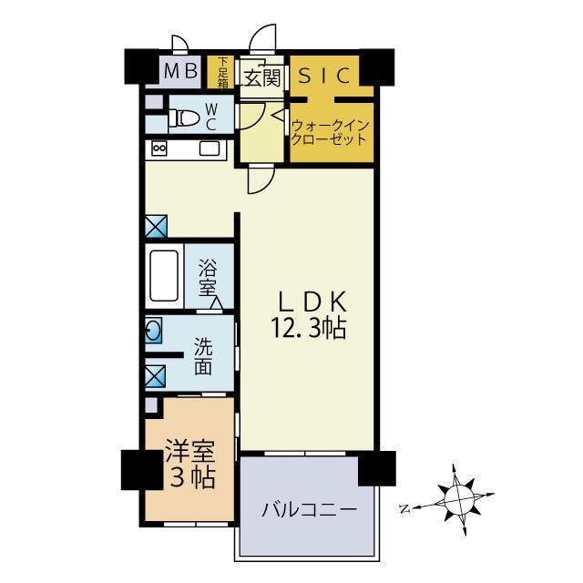 アウローラ(1LDK/7階)の間取り写真