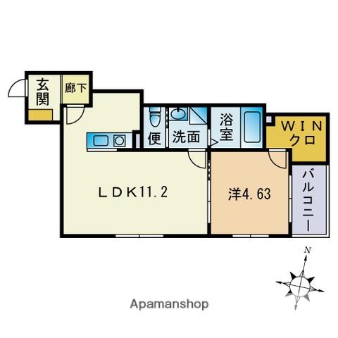 BRAVE BASE REA(1LDK/3階)の間取り写真