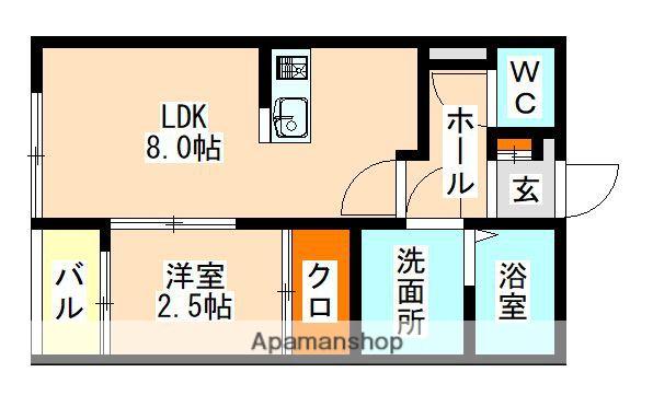 トラストコート七隈(1LDK/2階)の間取り写真