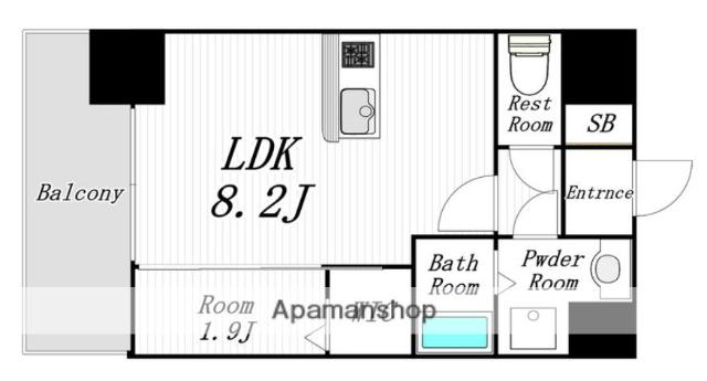YAKUIN 037 RESIDENCE(1LDK/7階)の間取り写真