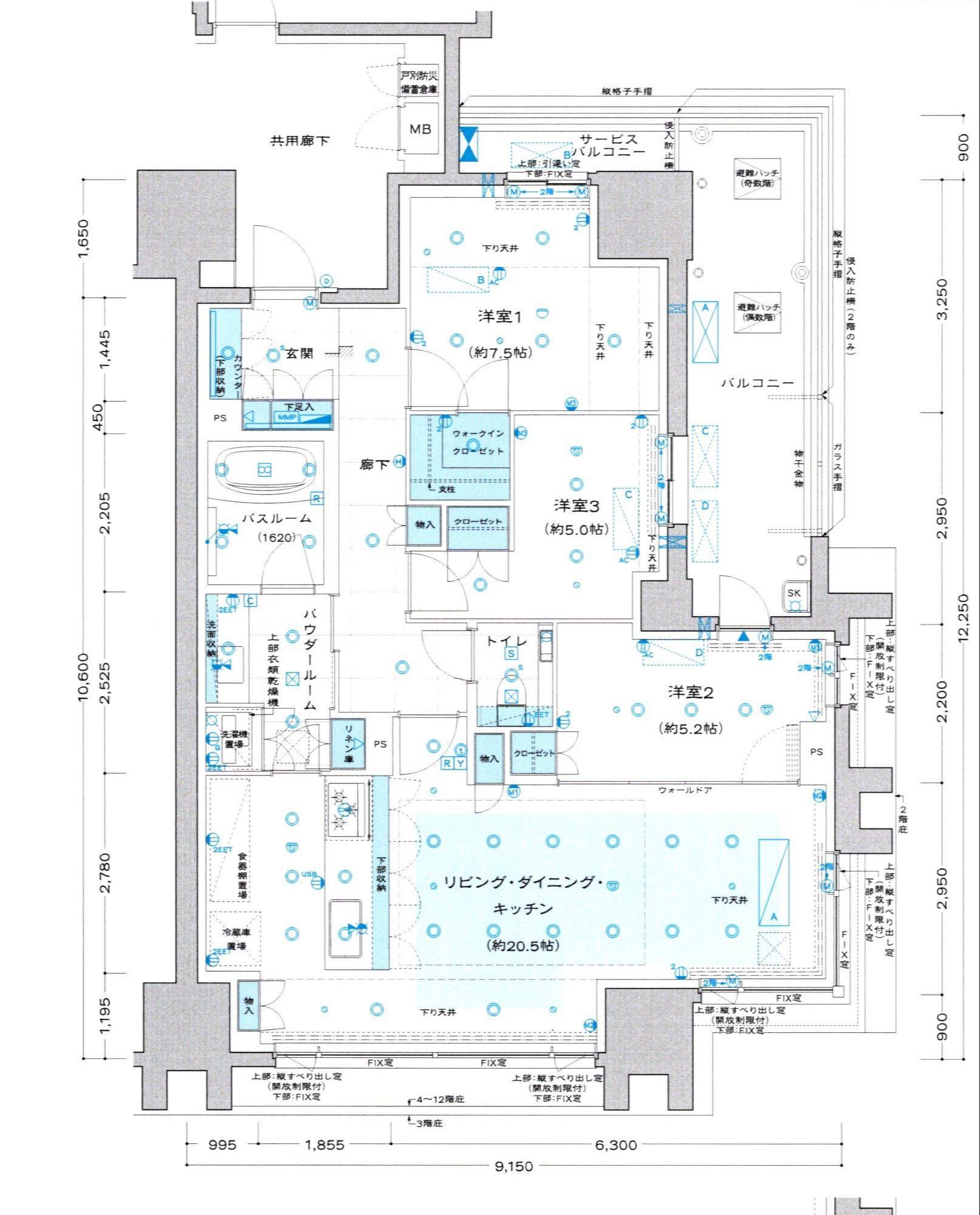 プレミスト大濠公園(3LDK/2階)の間取り写真