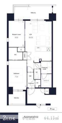 TONOクリスタル上人橋(2LDK/3階)の間取り写真