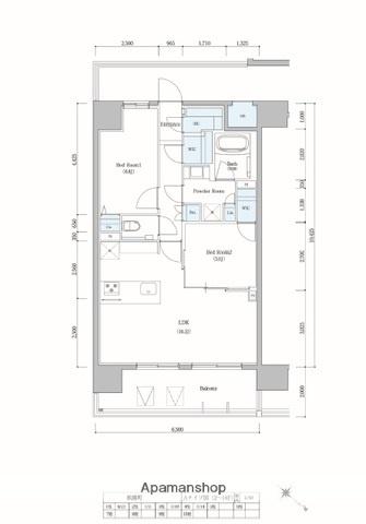 AIFLAT博多祇園(2LDK/9階)の間取り写真