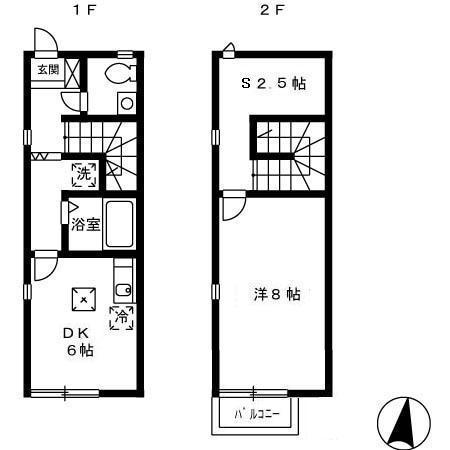 ベルパイン　Ｂ棟(1DK)の間取り写真