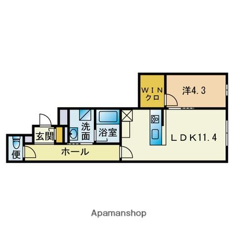 モンレーヴ梅光園(1LDK/1階)の間取り写真