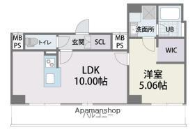 ジラフ福岡西(1LDK/3階)の間取り写真