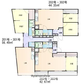 クロノス大濠(1LDK/3階)の間取り写真