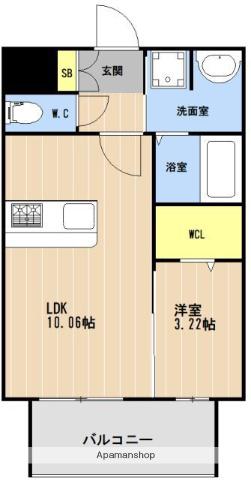 LIBTH姪浜駅前(1LDK/5階)の間取り写真