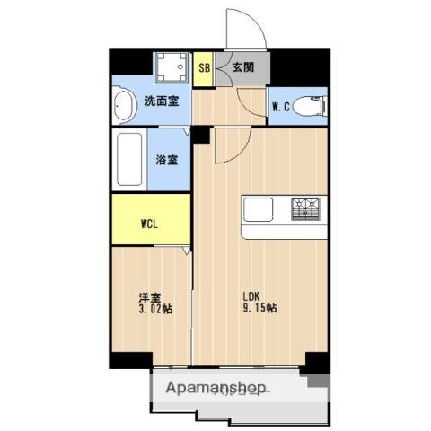 LIBTH西新Ⅲ(1LDK/11階)の間取り写真