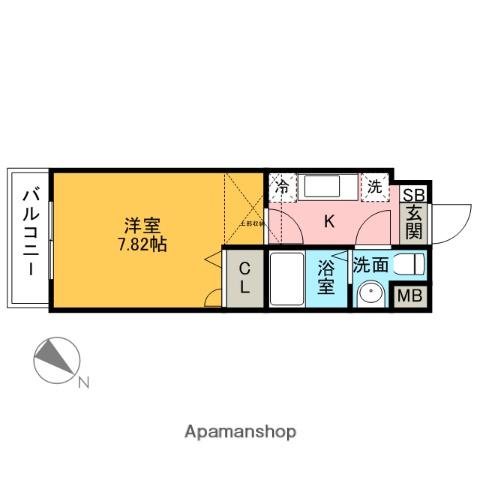 エンクレスト六本松(1K/7階)の間取り写真