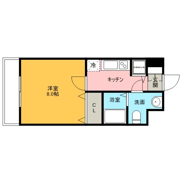 クリエイト三島(1K/2階)の間取り写真