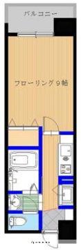 西田ビル(1K/9階)の間取り写真
