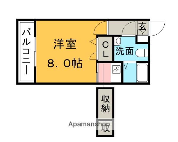 エステート・モア・天神倶楽部(1K/14階)の間取り写真