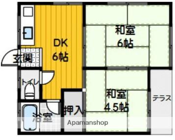 ジャパンハイツ田島(2DK/1階)の間取り写真