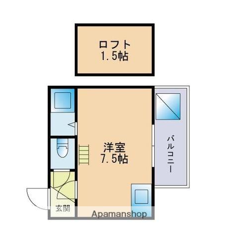 ウィンザー(ワンルーム/2階)の間取り写真