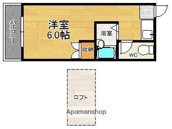 ヒルサイドテラス西新(ワンルーム/2階)の間取り写真