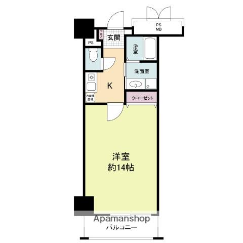 フォレステージュ天神(1K/7階)の間取り写真