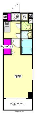 ピュアドームパラジオ博多(1K/7階)の間取り写真