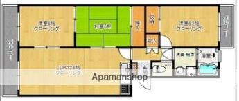 アーバン山の上(3LDK/1階)の間取り写真