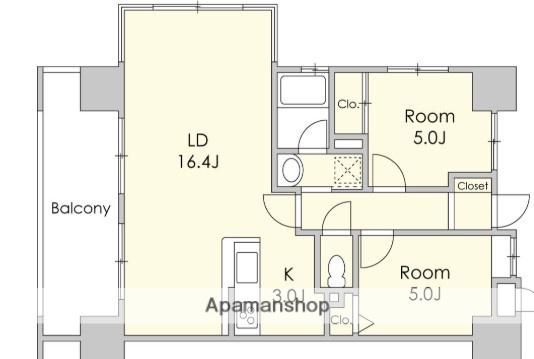 アペゼ ミマナ(2LDK/4階)の間取り写真