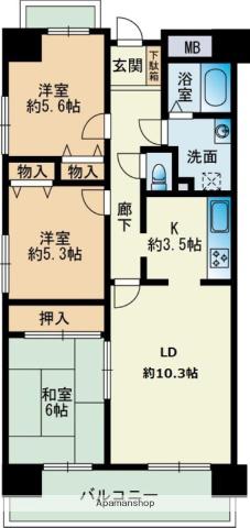 シティラック愛宕(3LDK/12階)の間取り写真