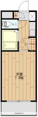 ビバーン平尾(1K/4階)の間取り写真