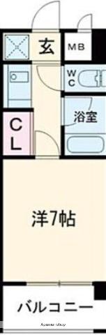 ピュアドームアーデンス大濠(1K/4階)の間取り写真