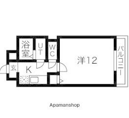 ル・レーヴ薬院(1K/6階)の間取り写真