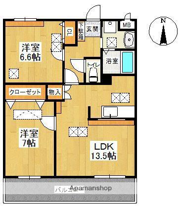 SOPHIE ET GRUES(2LDK/3階)の間取り写真