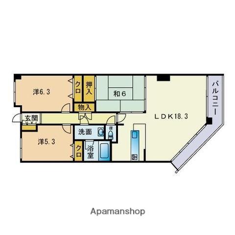 ユーロマンション西新南(3LDK/2階)の間取り写真