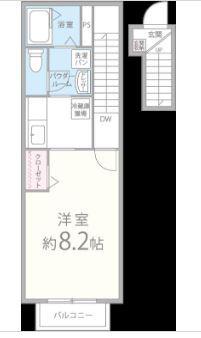 アーバンSTT(ワンルーム/2階)の間取り写真