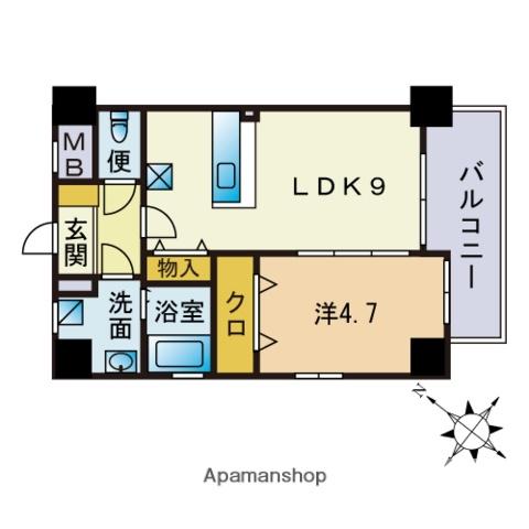 クレインケープⅡ(1LDK/2階)の間取り写真
