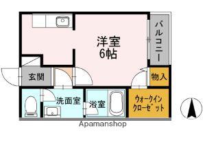 プレジャー福大前Ⅱ(1K/1階)の間取り写真
