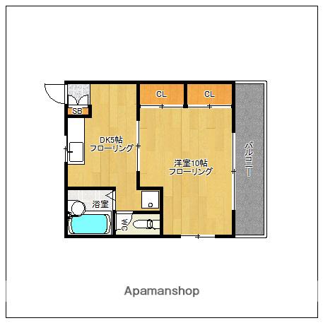 グリーングラス(1DK/1階)の間取り写真