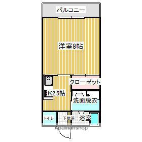 ハッピーヒルズA(1K/2階)の間取り写真