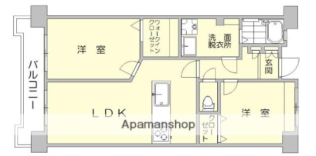ニッシンビル(2LDK/9階)の間取り写真
