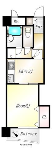 ダイアパレス博多駅前(1DK/8階)の間取り写真