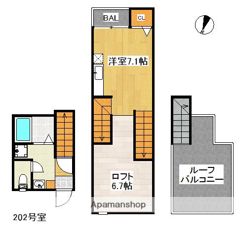 MAISONETIC APEX(ワンルーム/2階)の間取り写真