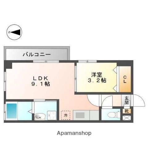 AQUA今宿(1LDK/4階)の間取り写真