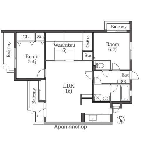 ベルエール大橋Ⅱ(3LDK/3階)の間取り写真