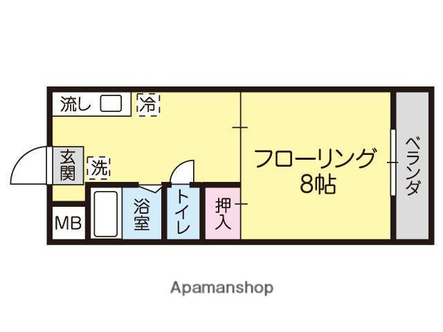 Tクレール片江(1K/1階)の間取り写真