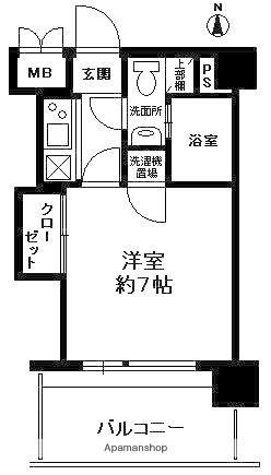 エステートモア博多グランA・B棟(1K/5階)の間取り写真