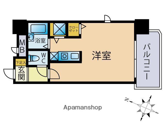 フレックス博多Ⅴ(ワンルーム/7階)の間取り写真