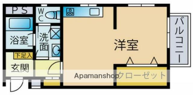 エスポアール青山(1DK/1階)の間取り写真