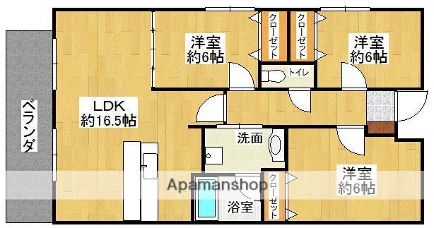 サンヒルズ今宿(3LDK/4階)の間取り写真