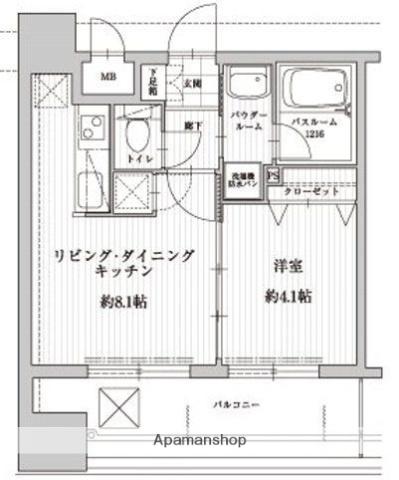 アクタス天神北(1LDK/8階)の間取り写真