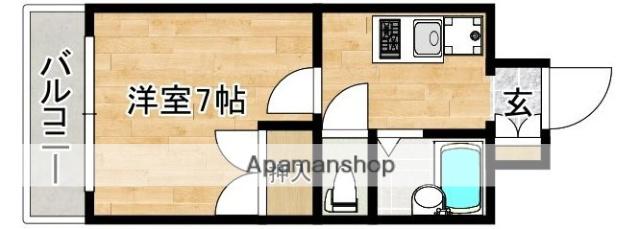 アメニティ友泉(1K/4階)の間取り写真