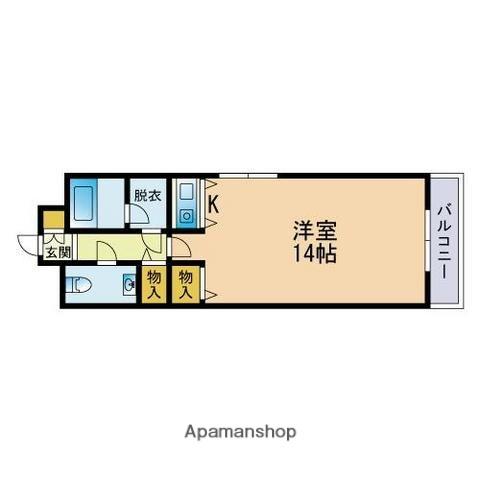 フェリクス西新(ワンルーム/10階)の間取り写真