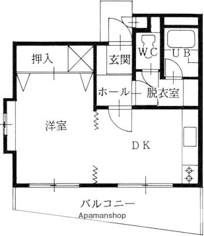 ハイツフォーレスト(1DK/2階)の間取り写真